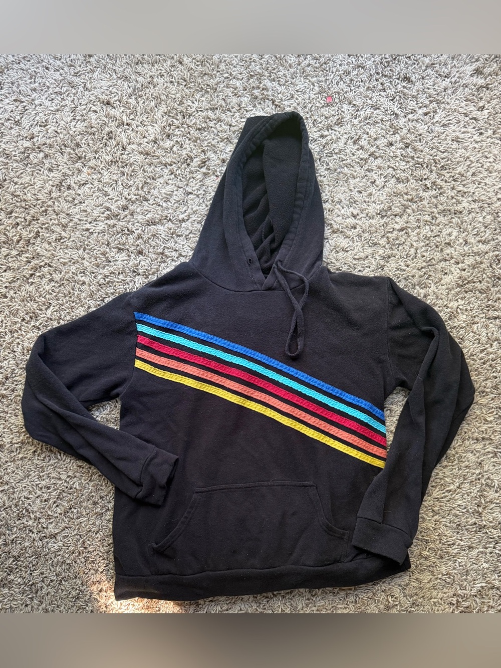 Black Pride/Rainbow Colorful Hoodie LOVE text striped